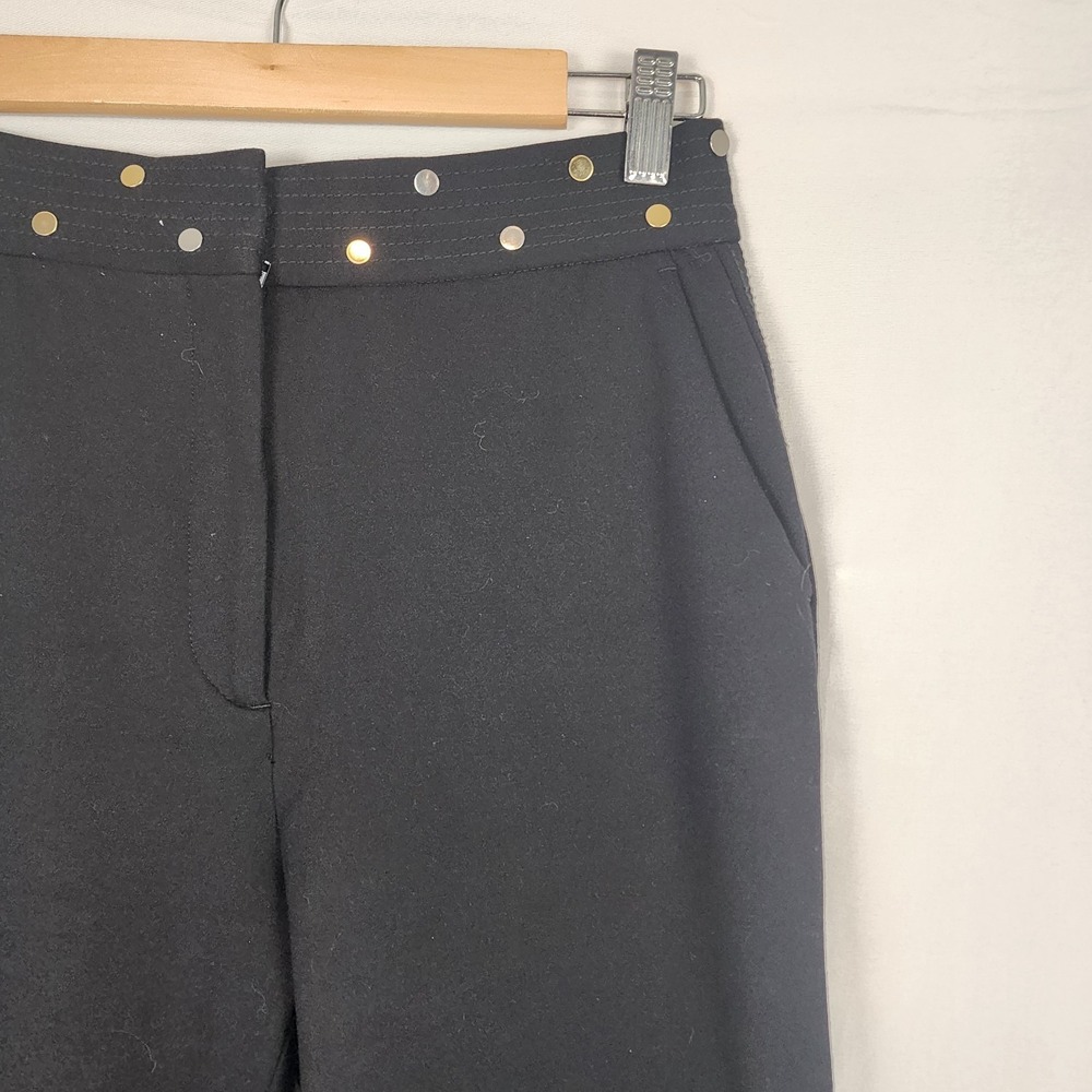 Sandro Paris Aurores Studded Black Cropped Stretch Pants Women's Size 38‎ - Picture 3 of 8